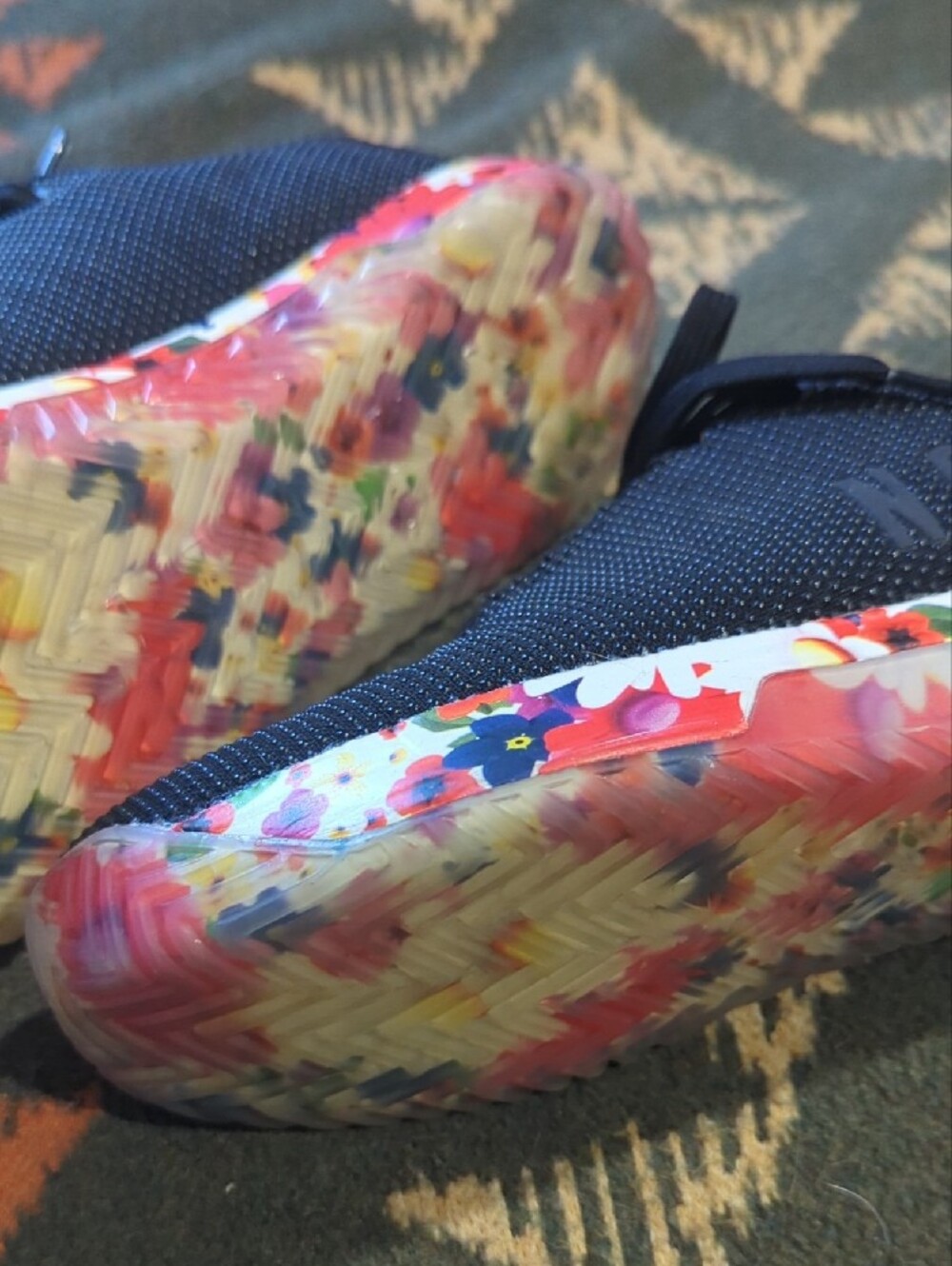 NOBULL Black Knit Trainer with Floral Insole - Picture 2 of 3